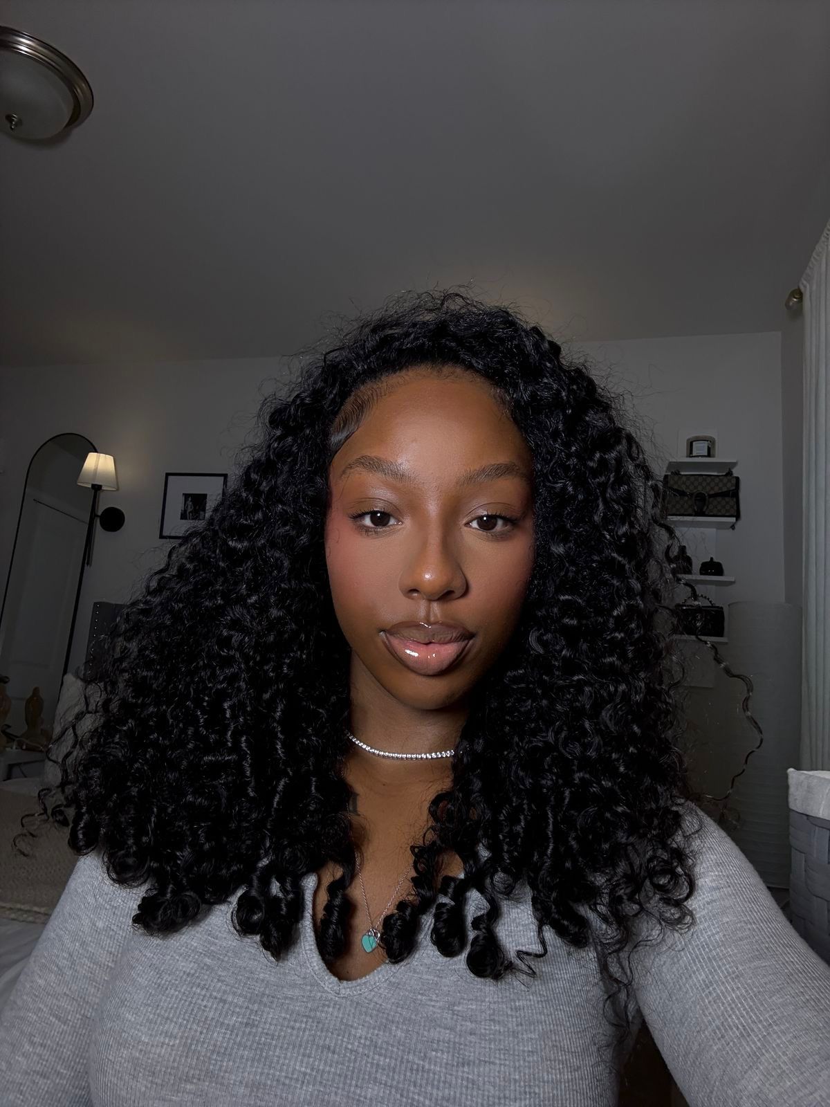 Burmese Curly Half Wig InvisiFit Strap Human Hair Wear Go Glueless Wig for Beginners